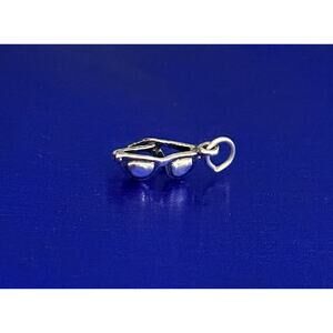 Sterling Silver Oxidized 3D Sunglasses Charm,Silver Oxidized Sunglasses Charm